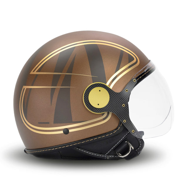 Capacete elegante em ouro marrom mm indirente
