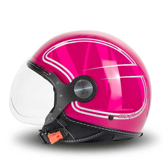 Capacete elegante em Fuxia glitter mm independente