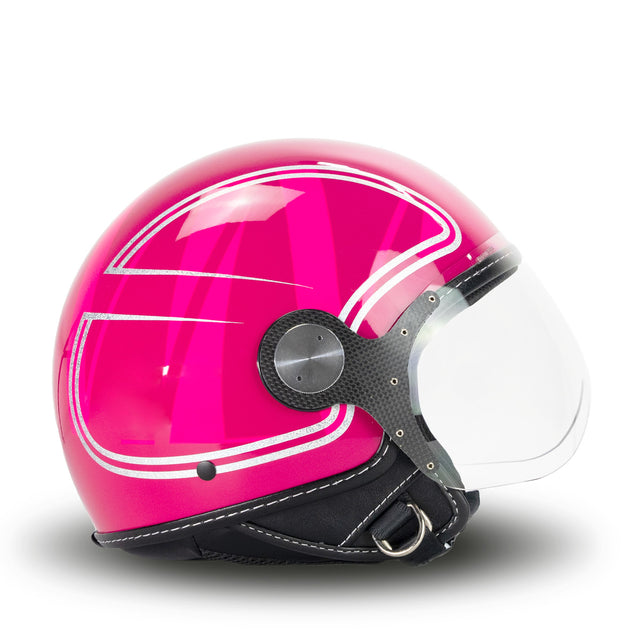 Capacete elegante em Fuxia glitter mm independente