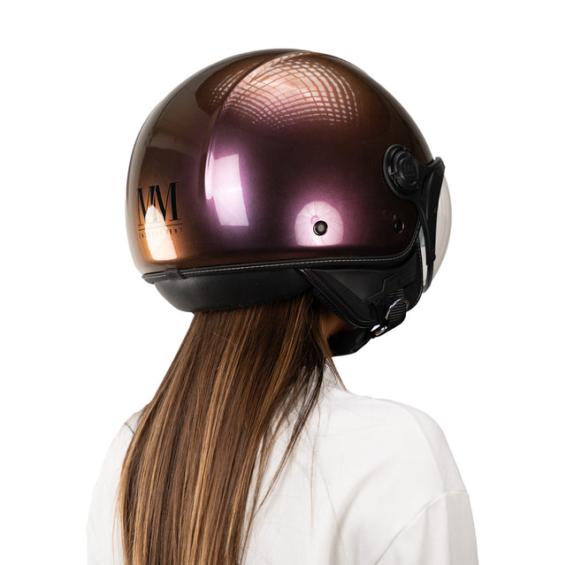 Casco JET A-Ventura Cameleon Magenta Cangiante Monocromo di MM Independent