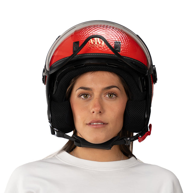 Casco JET A-Ventura Rosso Monocromo di MM Independent