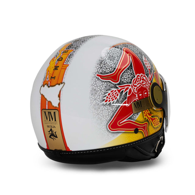 Sicily Trinacria 2.0 edição limitada de capacete amarelo-vermelho MM Independente