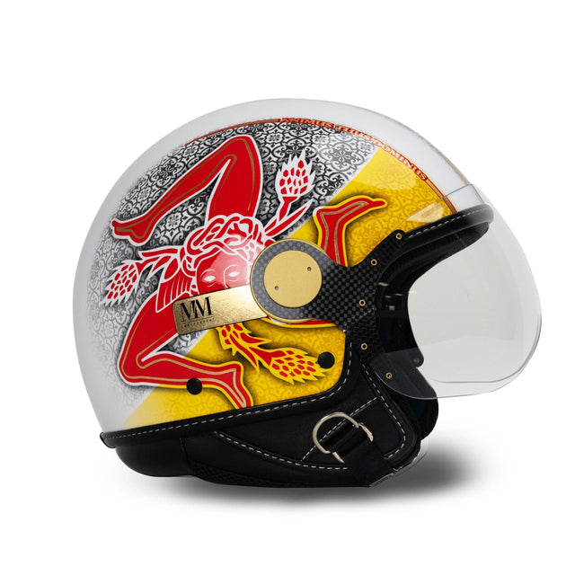 Sicily Trinacria 2.0 edição limitada de capacete amarelo-vermelho MM Independente