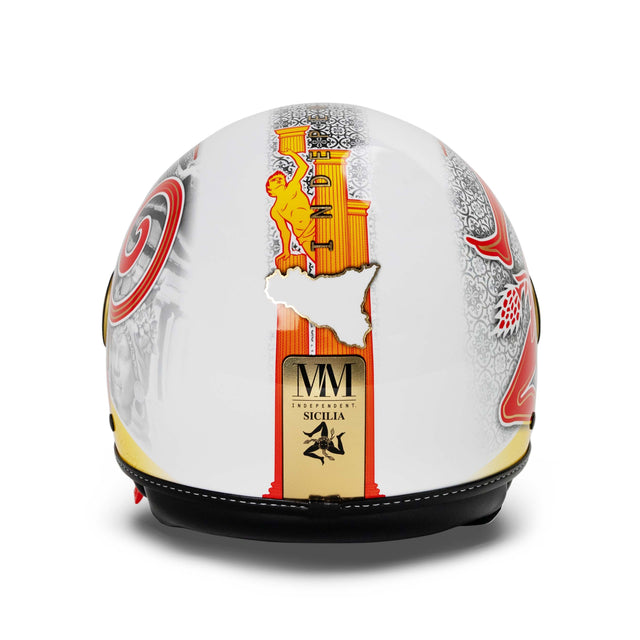 Sicily Trinacria 2.0 edição limitada de capacete amarelo-vermelho MM Independente