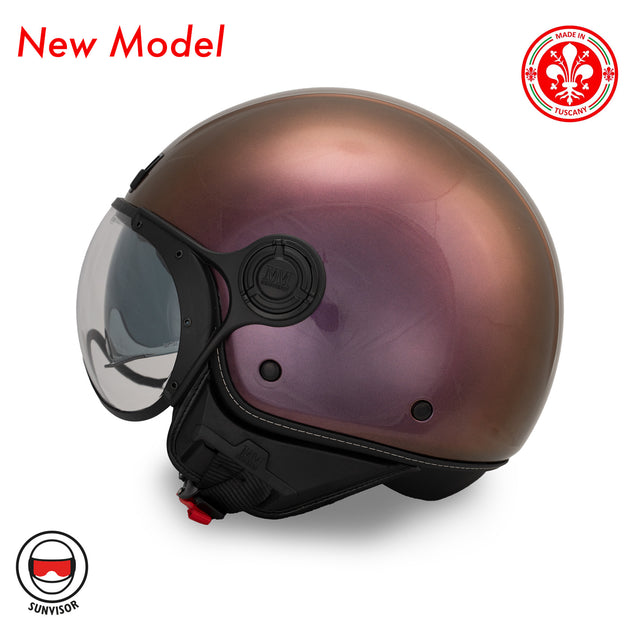 Casco JET A-Ventura Cameleon Magenta Cangiante Monocromo di MM Independent