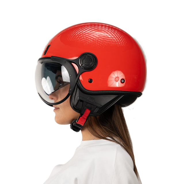 Casco JET A-Ventura Rosso Monocromo di MM Independent