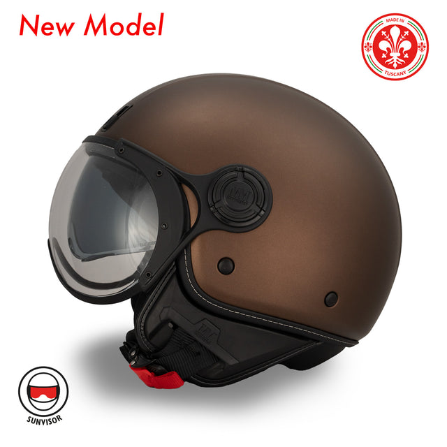 Casco JET A-Ventura Brown Monocromo di MM Independent