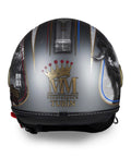 Casco jet MM Independent Edizione Limitata Torino con grafica urbana e simboli storici della città - vista posteriore